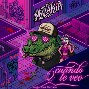 Portada oficial de Cuando Te Veo, con una ilustración urbana violeta